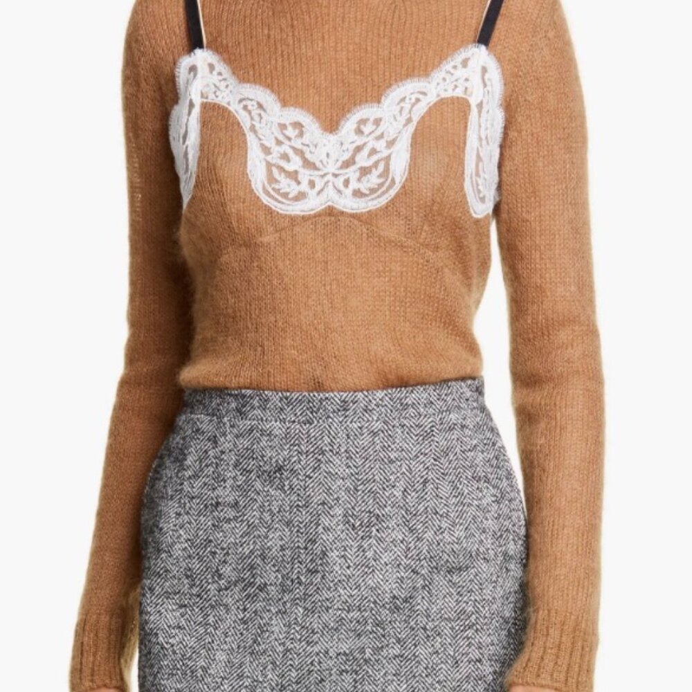 890$ NO.21 SWEATER BEIGE LACE XS